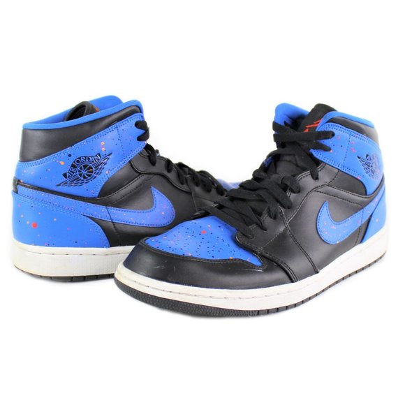 jordan 1 mid royal paint splatter